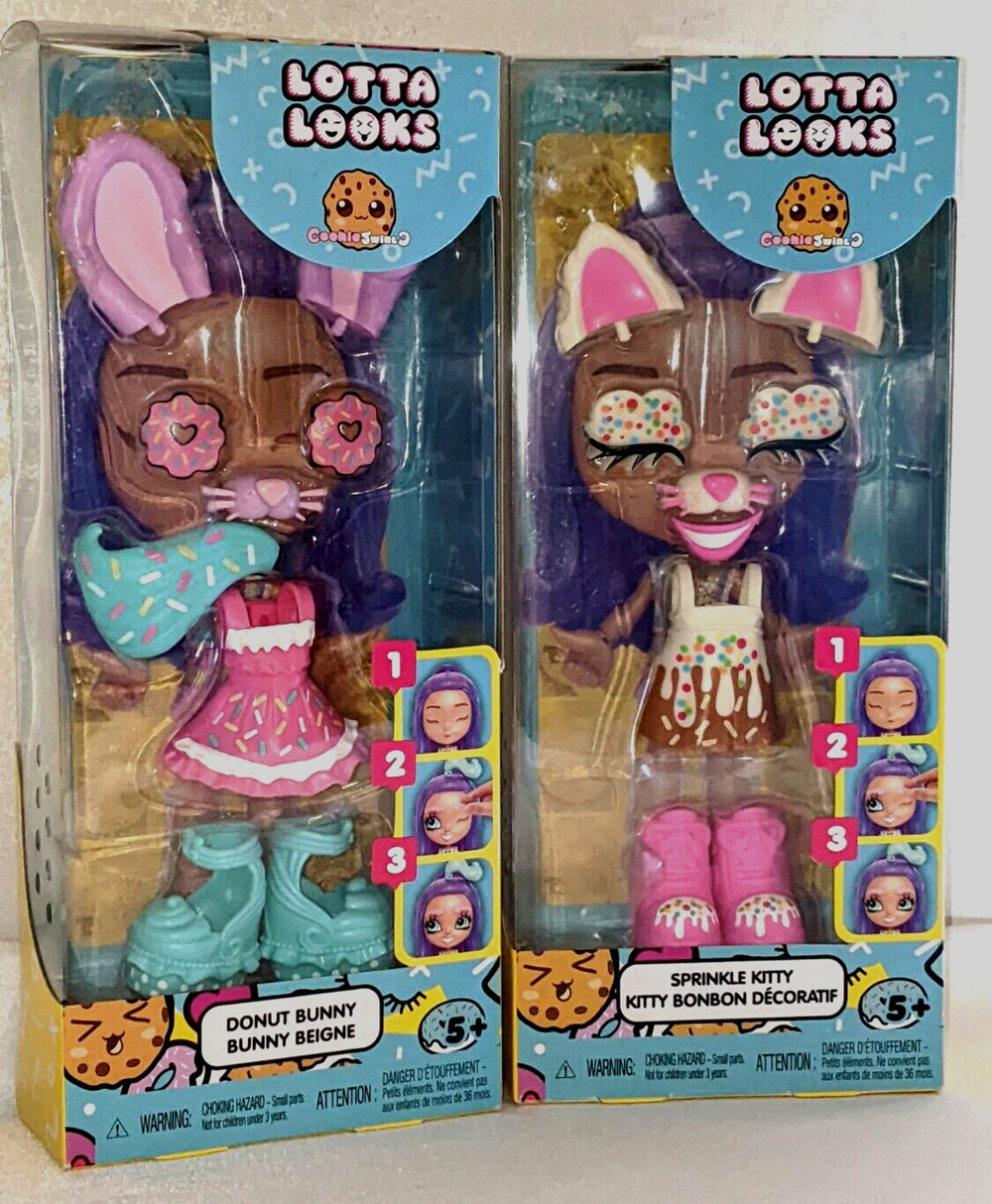 Lot of 2 Mattel Lotta Looks Mood Packs Sprinkle Kitty, Donut Bunny NEW